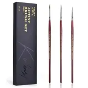 Kolinsky Sable Miniature Paint Brushes Professional Detail Paint Brushes Ultr...