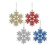 C113 8PCS Christmas Decoration Green Onion Powder Snowflake Flake Pendant Christmas Tree Scene Decoration Christmas Ornaments