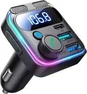 Bluetooth 5.3 FM Transmitter Car Black
