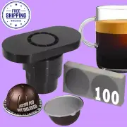 Reusable Vertuo Pods Tool Kit 100 PCS Aluminum Foil Stickers Refilling Nespresso