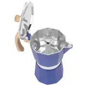 Blue Octagonal Aluminum Pot Italian Mocha Pot Drip Filter Pot Coffee Utensils AU