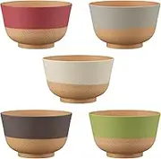 Canoe 79648 79648 Gentle Coloring, Antibacterial Rice Bowl Set, 5 Guests, Microwave Safe, Dishwasher Safe, Antibacterial, 5 Color Set, Gentle Colors