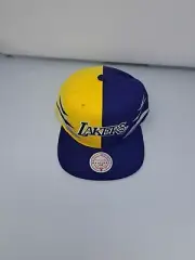 Los Angeles Lakers Mitchell & Ness Diamond Cut Mens Snapback Hat Cap NEW.