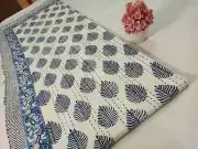 Indian Kantha Quilt Block Print Cotton Handmade Bedspread Blanket King Size