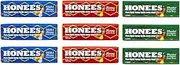 Honees Honey Drops 3 Flavor 9 Pack Variety Bundle, 3 each: Milk & Honey, Honey Menthol, Honey Filled (9 Count))
