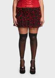 [Sugar Thrillz] Plus Dark Love Surrounds Me Ruched Skirt