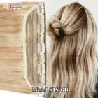 THICK One Piece Clip In Human Remy Hair Extensions Full Head Weft Ombre Balayage