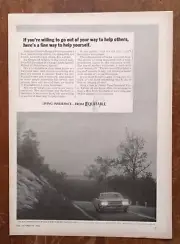 1966 The Equitable Insurance Car On Mountain Road Photo Vintage Print Ad