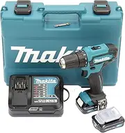 [Makita] DF333DSAE Cordless Drill 12 V Max. / 2.0 Ah, 2 Batteries + Charger in Carry Case, Black, Blue