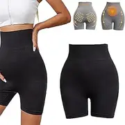 [Generic] Micro-Vibration Massage Module Ice Silk lon Fiber Repair Shaping Shorts, Ionic Shapewear, Mid-Waist Body Shaper Shorts