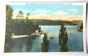 VT 1930 PC LAKE CHAMPLAIN & PALISADES FR BASIN HARBOR VT TEICH ARCHIVES MINT