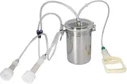 Manual Milking Machine, 2000ml Household Goat Milking Machine Sheep Cow Milker Kit Dual Head Manual Goat Milker Stainless Steel Bottle Portable Milking Kit for Sheep Cow Goat
