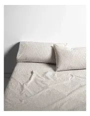 [Aura Home] Ticking Stripe Sheet Set in Natural