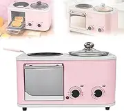 4 in 1 Breakfast Maker Machine with Frying, Bake, Steaming and Cooking 4 Functions, 1200W Electric Cooking Pot with Adjustable Temp Control, 4L Multifunctional Non-Stick Mini Oven to Bacon Ham