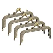 Metal Purse Frames, 4.92" 4Pcs Kiss Lock Clasp Frame for Coin Bags DIY, Bronze