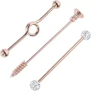 [GLSTOY] Stainless Steel Arrow Stud Earrings Industrial Barbell Ear Jewelry Comfortable Piercing Jewelry Set