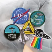 Outer Space Alien Embroidered Sew On Patch Badge Fabric Craft Sticker Transfer