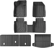 Compatible with Lincoln Nautilus 2024 2025 Floor Mats & Cargo Liner, Trunk Pad and Backrest Mats TPE 3D Foot Mat Black Left Hand Drive(6PCS Set)