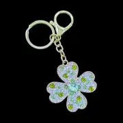 Betsey Johnson Sparkling Shamrock Clover Good Luck Keychain Bag Clip Charm