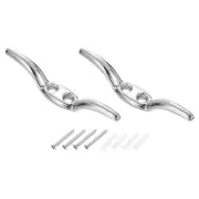 2Pcs 65x10mm Blind Cord Cleats, Zinc Alloy Safety Rope Cord Cleat Holder, Silver