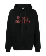 44 Label Group Logo Printed Zip-Up Hoodie S,L,M Black