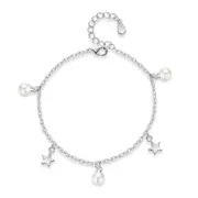 2PCS Copper Bracelet Jewelry Fashion Woman Retro Five-pointed Star Bracelet