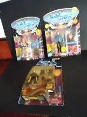 THREE STASR TREK Action Figures Edith Keeler, Dr. Beverly Crusher,Ferengi
