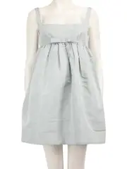 Blue Bow Accent Ruffle Accent Dress