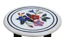 12" antique white Marble side Coffee Table Top pietra dura round Inlay lapis k16