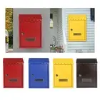 Metal Wall Mounted Post Box Letterbox with Flip Lid Multifunctional 21x7x30cm