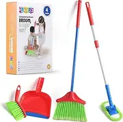 Kids Cleaning Set 4 Piece - Toy Cleaning Set Includes Broom Mop Brush Dust Pan - Toy Kitchen Toddler Cleaning Set Is A Great Toy Gift For Boys & Girls - Original - By Play22
