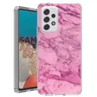 For Samsung Galaxy A23 5g A52 A53 TPU Case Cover+Glass(Pink Marble)