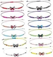 [BESTYASH] Unique Butterfly Bracelet Handmade Crystal Bead Friendship Bracelet for Boys and Girls Toddler Wrist Chain Drawstring