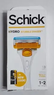 Schick Hydro Stubble Eraser 1 Razor Handle + 2 Cartridges