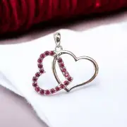 Certified 18Ct Natural Mozambique Red Ruby Pendant – 925 Silver Heart Necklace