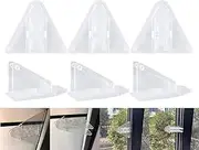 LimCryspp 6 Pcs Clear Sliding Door Latch Locks Door Window Security Bar- Closet, Glass Doors, Patio, Window Locks, Cabinet and Wardrobe Doors (Transparent)