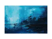 Black Blue Painting Canvas Print