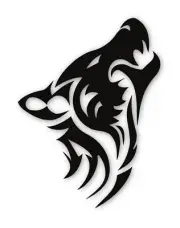 Set of 2 Howling Wolf Head Decal Stickers Skateboard Laptop Vehicle Truck Window