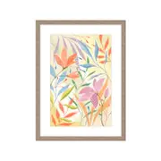 Fleur Pastel Framed w/ Standard Border 30x45cm Sandy Brown