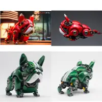 在飛比找露天拍賣優惠-現貨紅綠色 HWJ RAMBLER萌寵機械鬥牛犬機器狗科幻朋