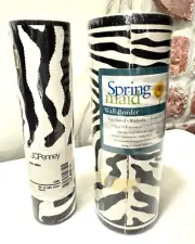 Springmaid Wall Border - Flirtatious Zebra Pre-pasted 15 ft x 6.75" NIP + 1 Roll