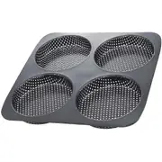 Hamburger Bun Pan, 5 Inch Non-Stick Carbon Steel Hamburger Mold, 4 Cup Big Baking Pan suitable for Homemade Hamburger Buns