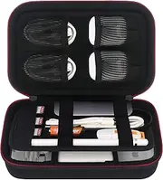 Hard Travel Cords Organizer Universal Small Electronic Accessories Carrying Case for Chargers Cables MacBook Adapter Magic Mouse Apple Pencil USB Flash Disk Tech Portable Storage Bag, Black