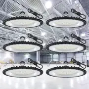6 Pack 150W LED High Bay Light, 15000 LM, 5000K Daylight UFO High Bay LED Sho...