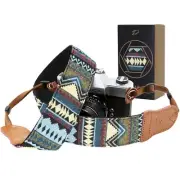 Camera Strap - 2" Cowhide Head Camera Straps for PhotographersVintage Jacquar...