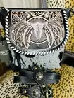 New Myra Western Boho Native American Spirit Of The Herd crossbody Leather Bag