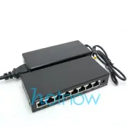 DSLRKIT 48V 72W 8 Ports 6 PoE Switch Injector Power Over Ethernet 4,5+/7,8-