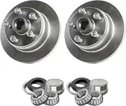 Pair 10 inch Trailer Natural Black Disc Hubs With LM Bearings Suits HQ Holden