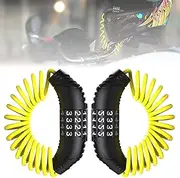 Windance 2pcs Motorcycle Helmet Lock Cable, Anti-Theft Retractable Luggage Lock with 4 Digit Password Combination Security Lock (Yellow 2pcs)