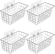 Hanging Wall Baskets with Adhesive, over the Cabinet Door Organizer Wire Storage